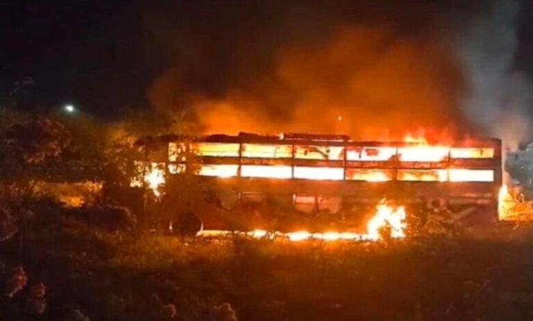 burning bus