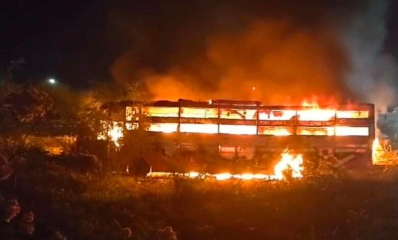 burning bus